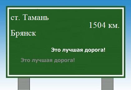 Сколько км от станицы тамань до Брянска