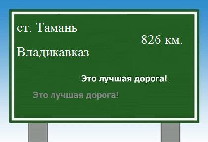 расстояние станица Тамань    Владикавказ как добраться