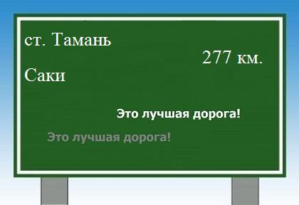 расстояние станица Тамань    Саки как добраться