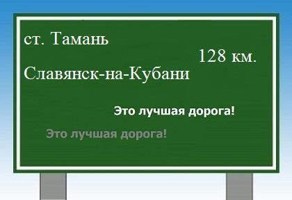 Сколько км от станицы тамань до Славянска-на-Кубани