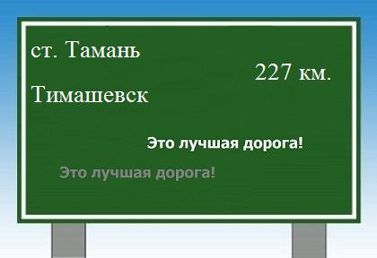 расстояние станица Тамань    Тимашевск как добраться