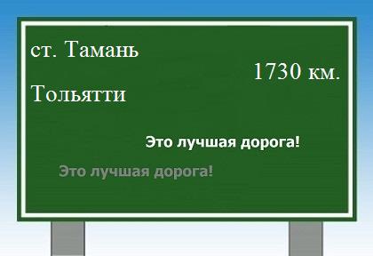 расстояние станица Тамань    Тольятти как добраться