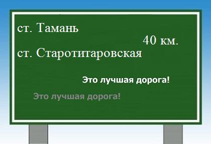 расстояние станица Тамань    станица Старотитаровская как добраться