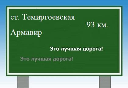 Сколько км от станицы Темиргоевской до Армавира
