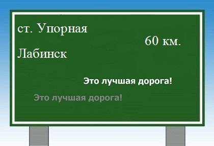 Сколько км от станицы Упорной до Лабинска