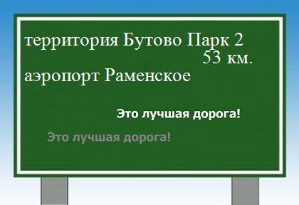 Сколько км территория Бутово Парк 2 - аэропорт Раменское